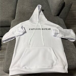 White Hoodie with Inspirational Print